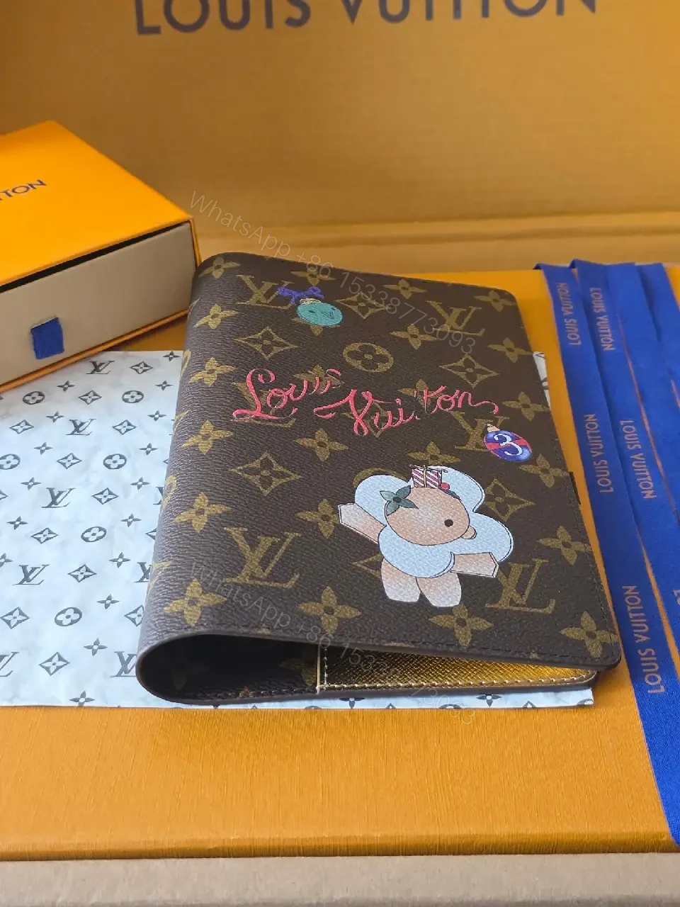 View 5 of Playful Monogram Wallet: Turquoise Charm Accent, Compact Luxury