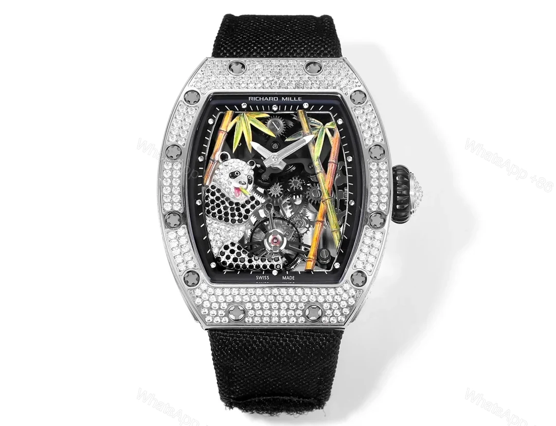 Richard Mille RM26-01 Panda Tourbillon Watch National Treasure Panda Full Diamond Skeleton Dial 18K White Gold Art Mechanical Edition RM26-01-PND-NTG — view 1