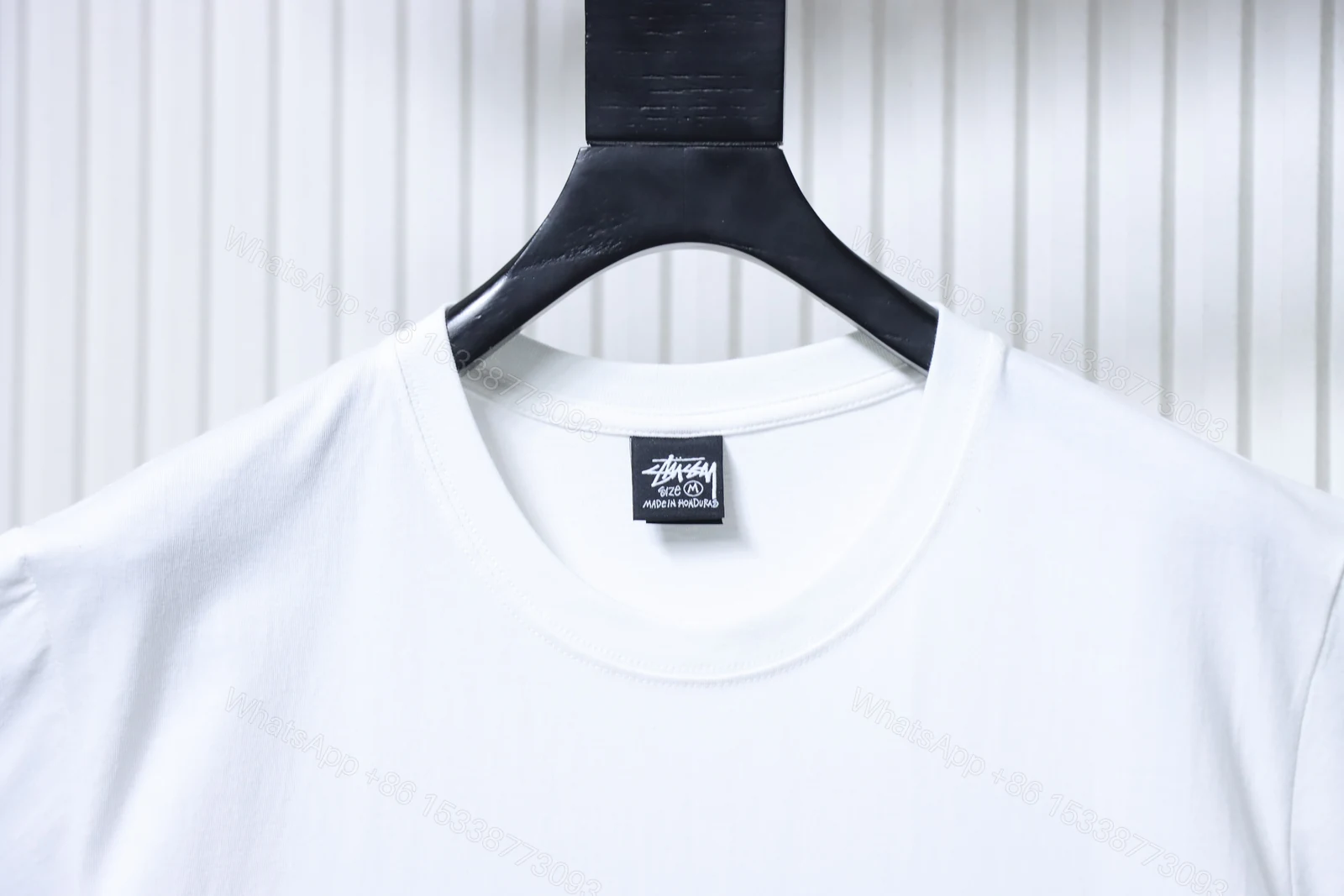 View 2 of Stussy black 8-ball print short-sleeved shirt white