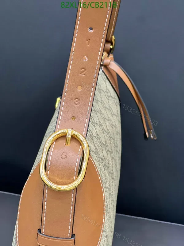 View 4 of Medium Gucci GG Emblem Fake Bag with Leather Brown Trim MBL493