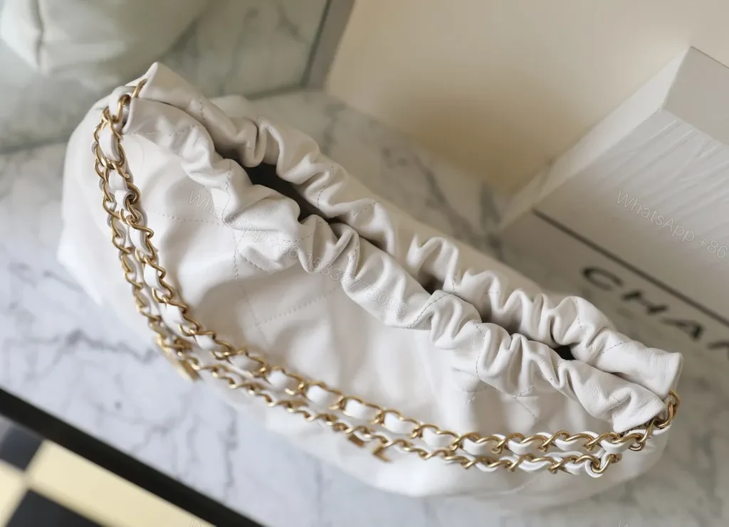 View 8 of White Quilted XL Chain Bag: Modern Luxury Everyday Versatility