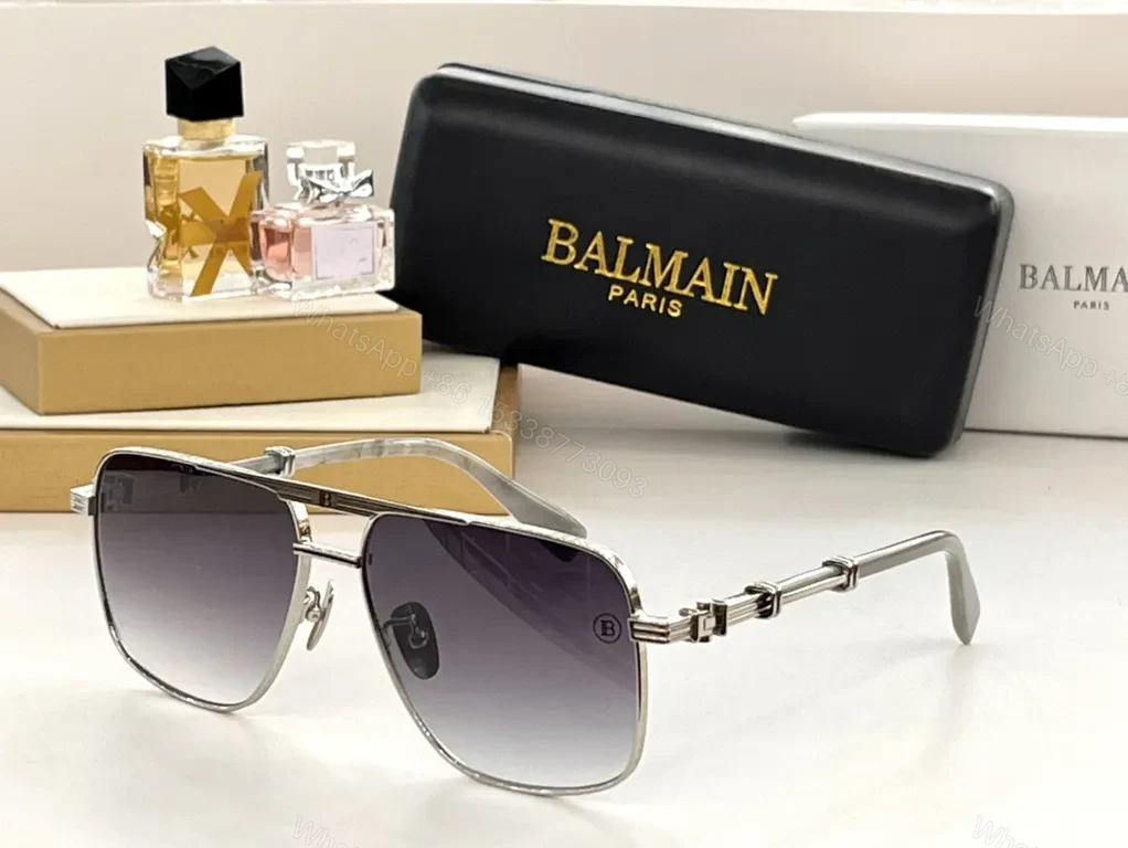 Balmain-Inspired Chain-Link Aviator Sunglasses with UV400 Lenses — view 1
