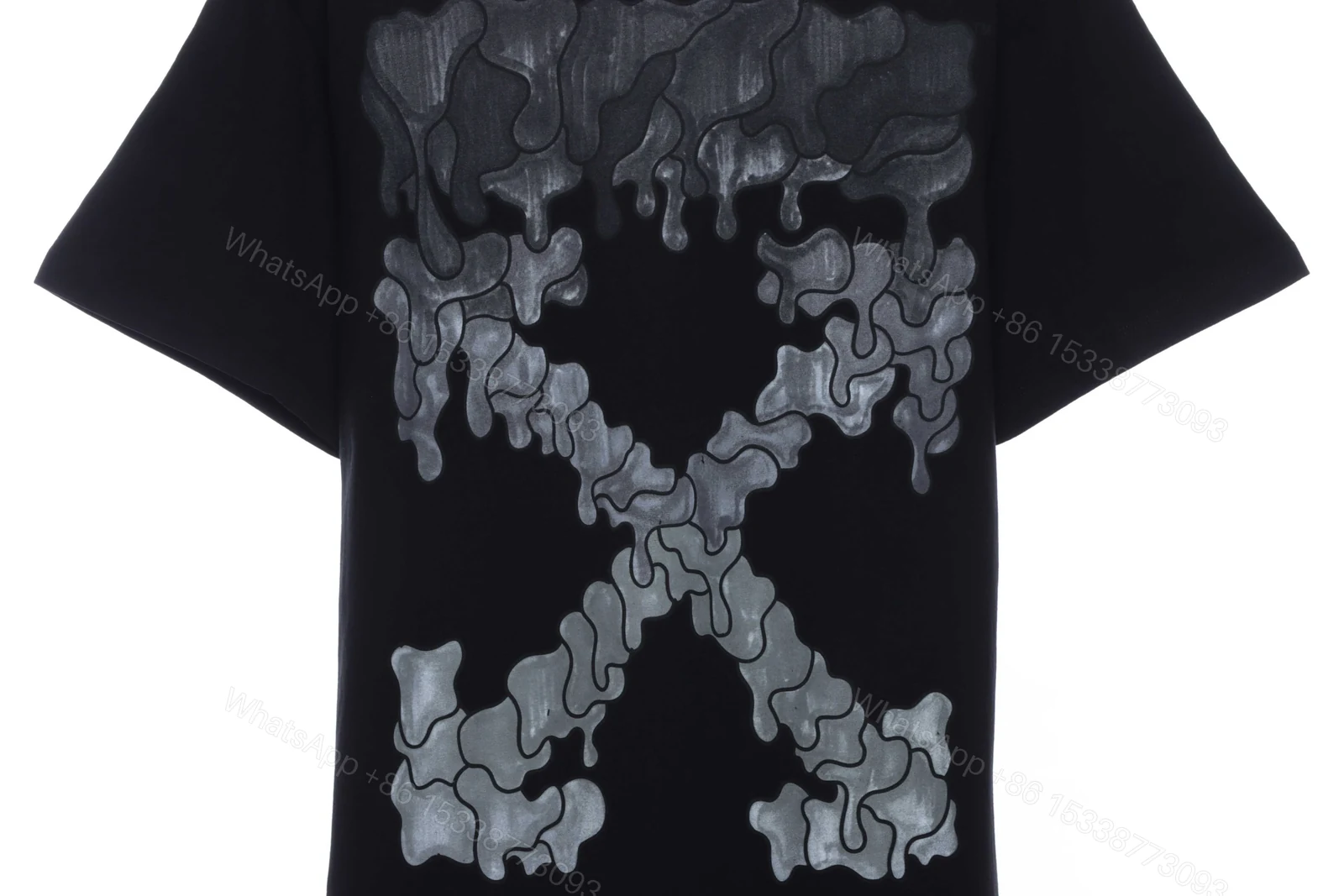 View 2 of Off-White Melting Arrow Print T-Shirt Black Grey