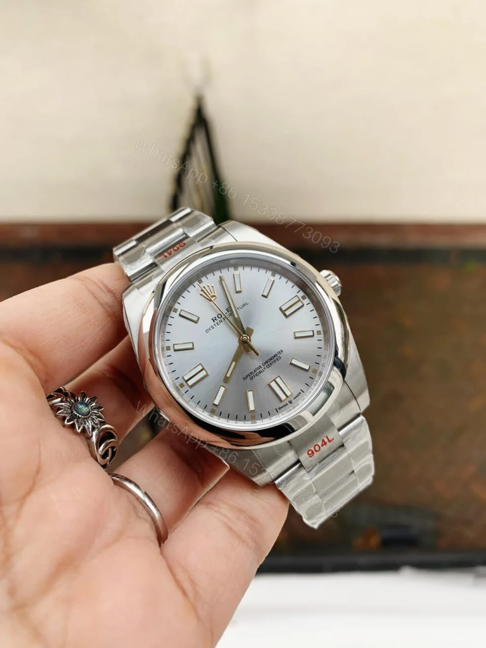 EW FACTORY 1:1 Rolex OYSTER PERPETUAL SILVER DIAL 41MM Asian A3230 — view 1