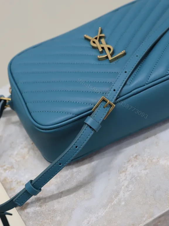 View 6 of Chic Teal Quilted Crossbody with Gold Hardware Bag