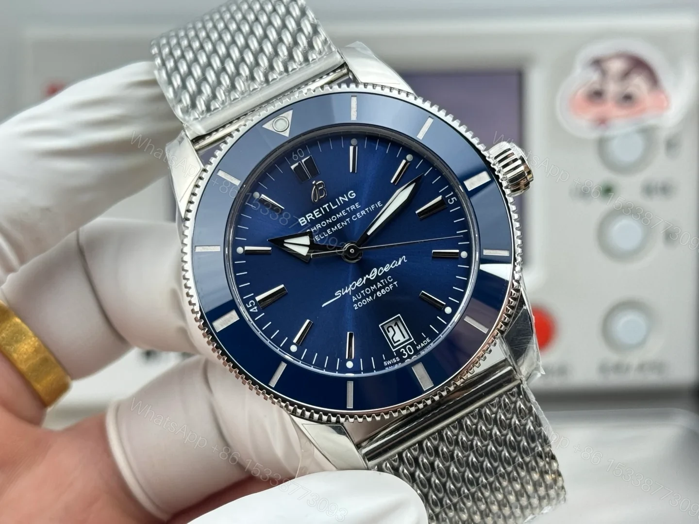 View 2 of Breitling Superocean Heritage ’57 Stainless Steel Blue Dial Mesh A10370161C1A1