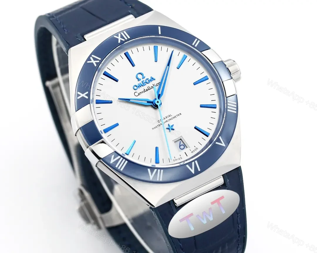 View 3 of Omega Constellation Meteorite Series 5th Generation 41MM Watch Blue and White with Leather Strap