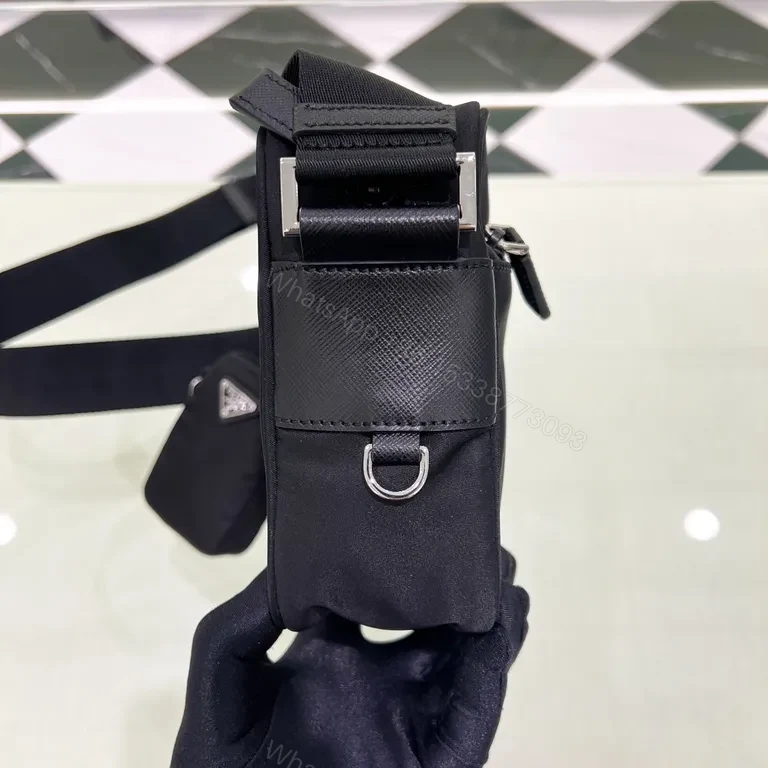 View 4 of Prada-Inspired Compact Nylon Crossbody Bag - Modern Luxe