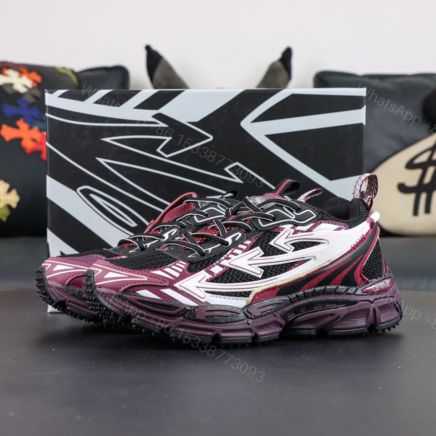Off White Be Right Back Black Purple Red — view 1