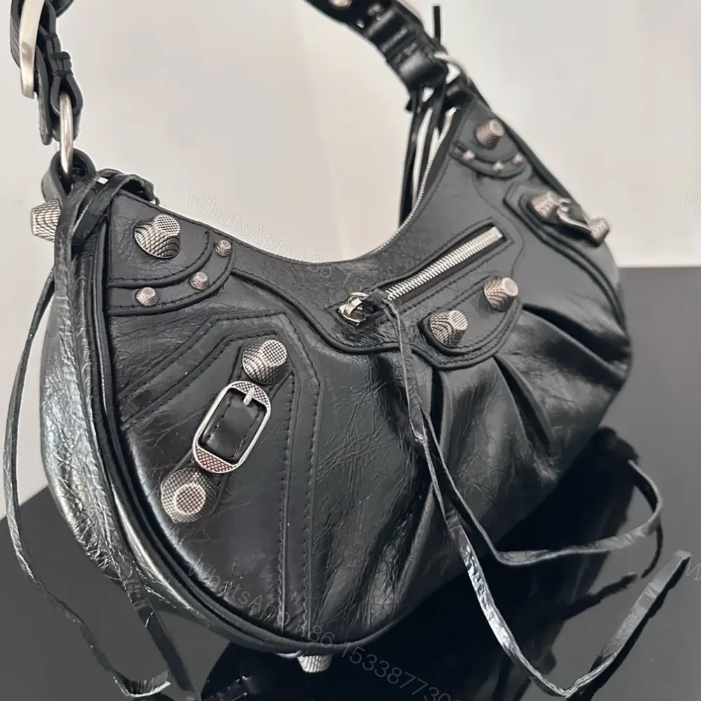 View 7 of 高仿Balenciaga*LeCagole朋克單肩包黑色S