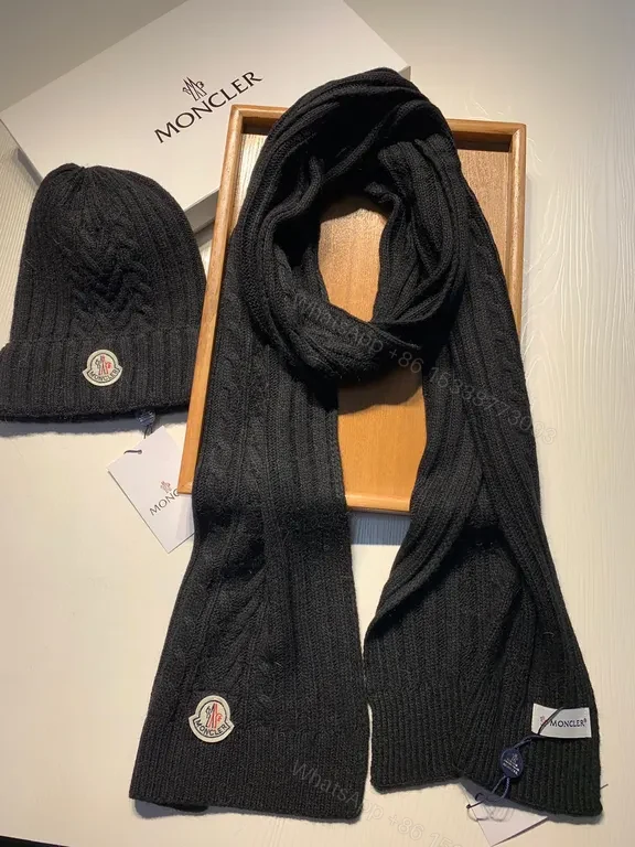 View 2 of Moncler Knit Beanie: Premium Ribbed Warmth, Logo Patch