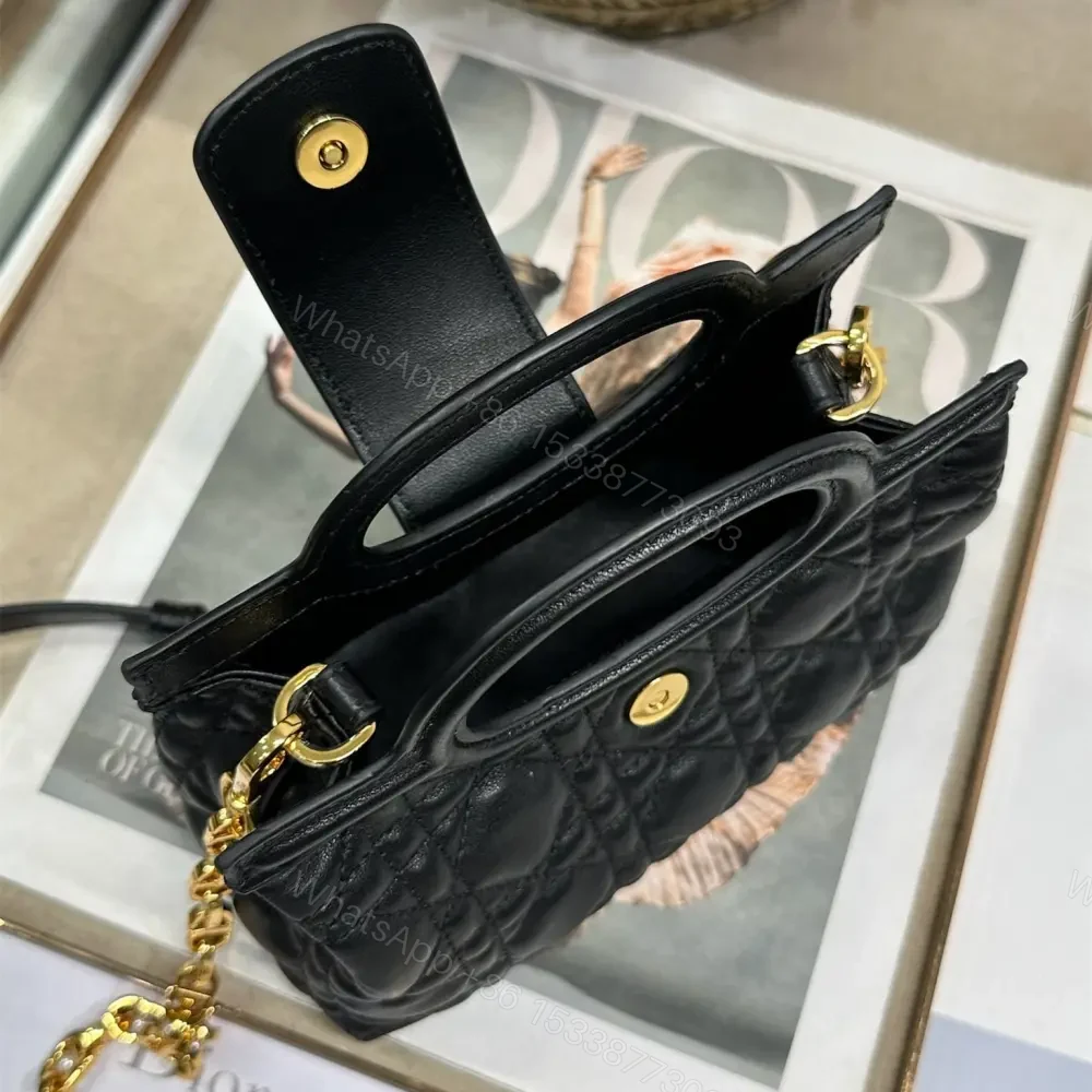 View 6 of 高仿Dior*JolieHandle系列S312M900環扣小羊皮手提包黑色免檢版