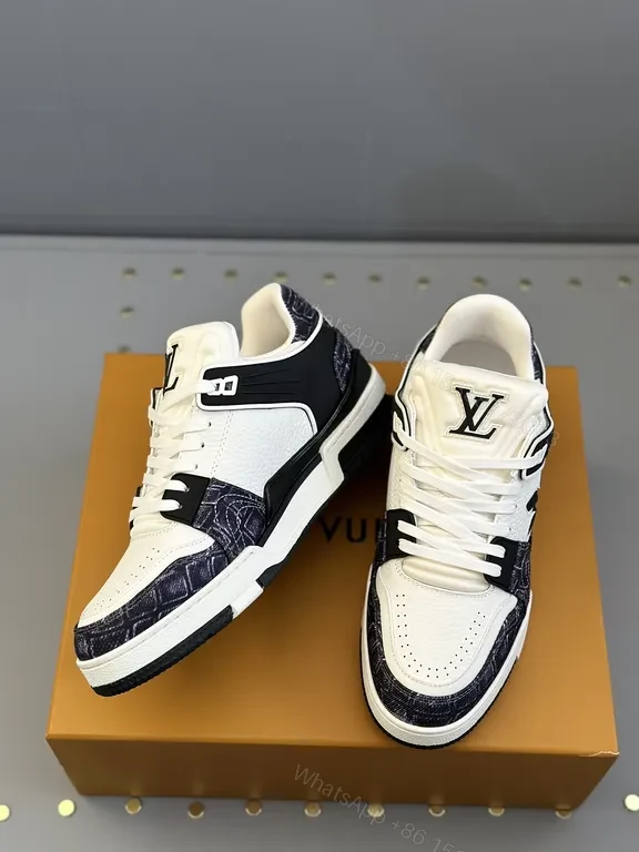 View 7 of Lux LV-Contrast Leather Sneakers: Signature Luxe Comfort