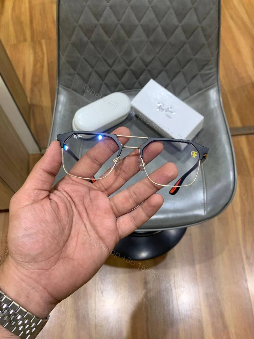 View 3 of First Copy RayBan 04 Gold Plano Sunglasses