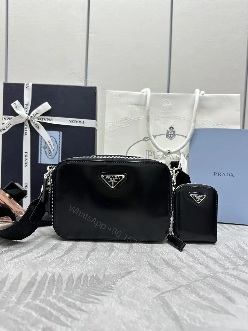View 2 of Black Coated-Fabric Crossbody All-Day Luxury Set