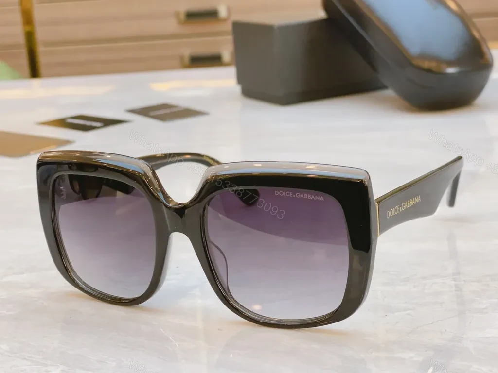 View 3 of Dolce & Gabbana Oversized Sunglasses: Glossy Black, Gradient Lenses
