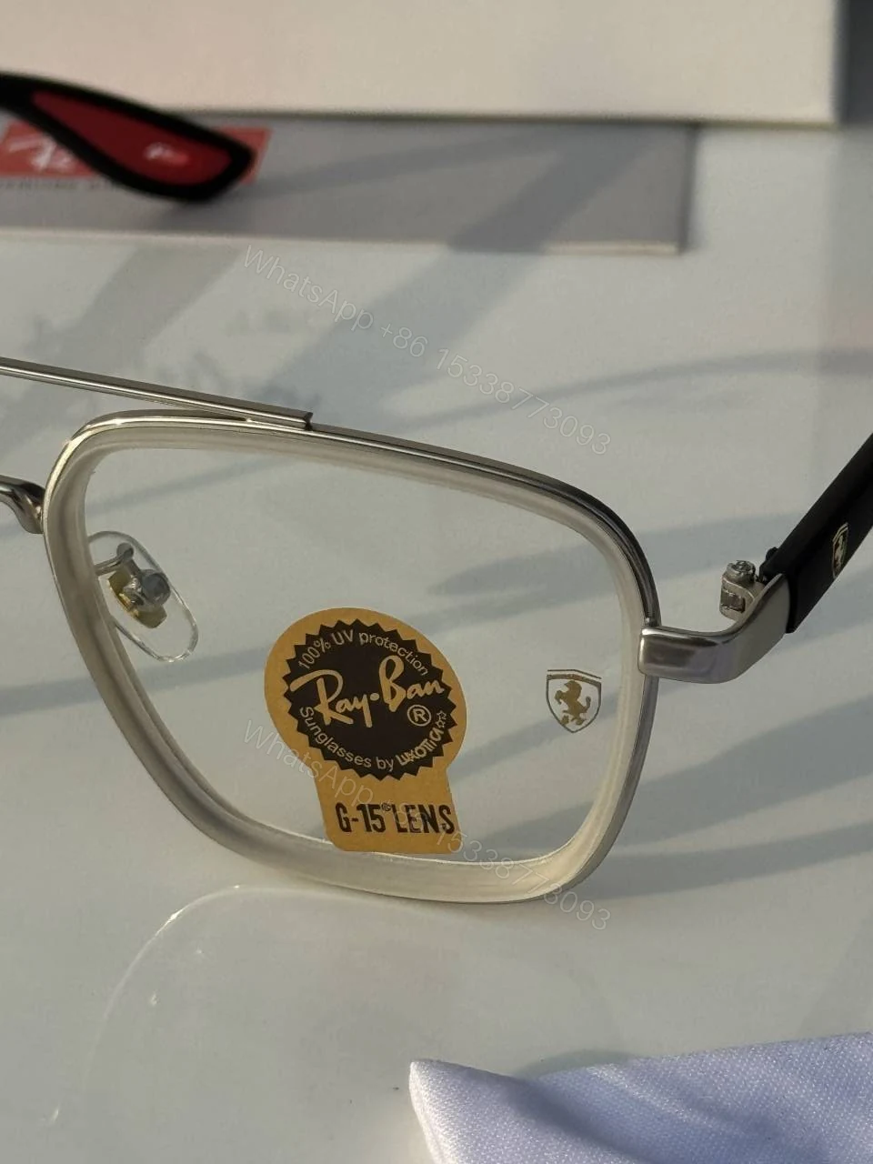 View 5 of First Copy RayBan 06 White Black Luxury Sunglasses Premium UV Protected Eyewear