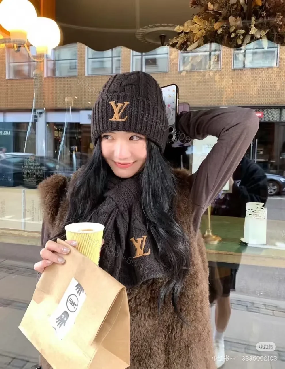 View 12 of Textured Knit Set – Cozy Luxury Winter Scarf & Beanie