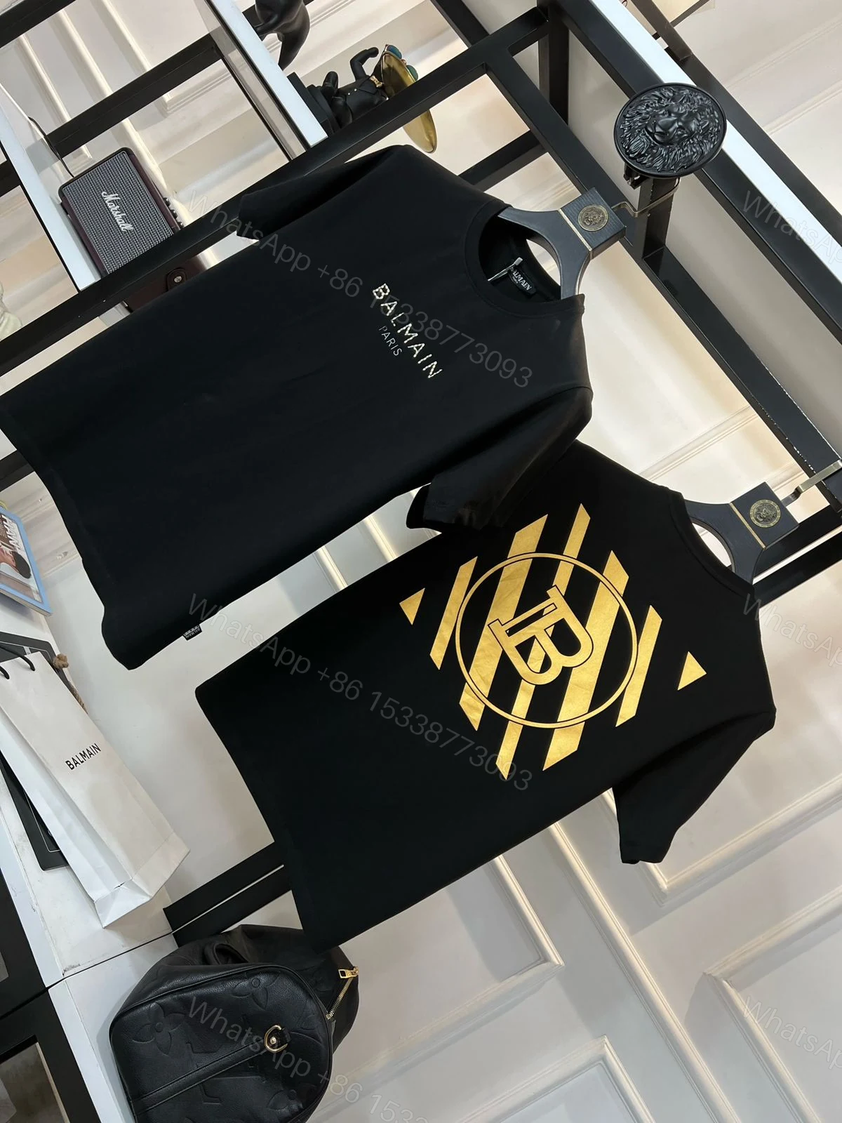 View 14 of FIRST COPY BALMAIN Heavy Gsm Cotton Lycra Round Neck Premium Fit T-Shirt