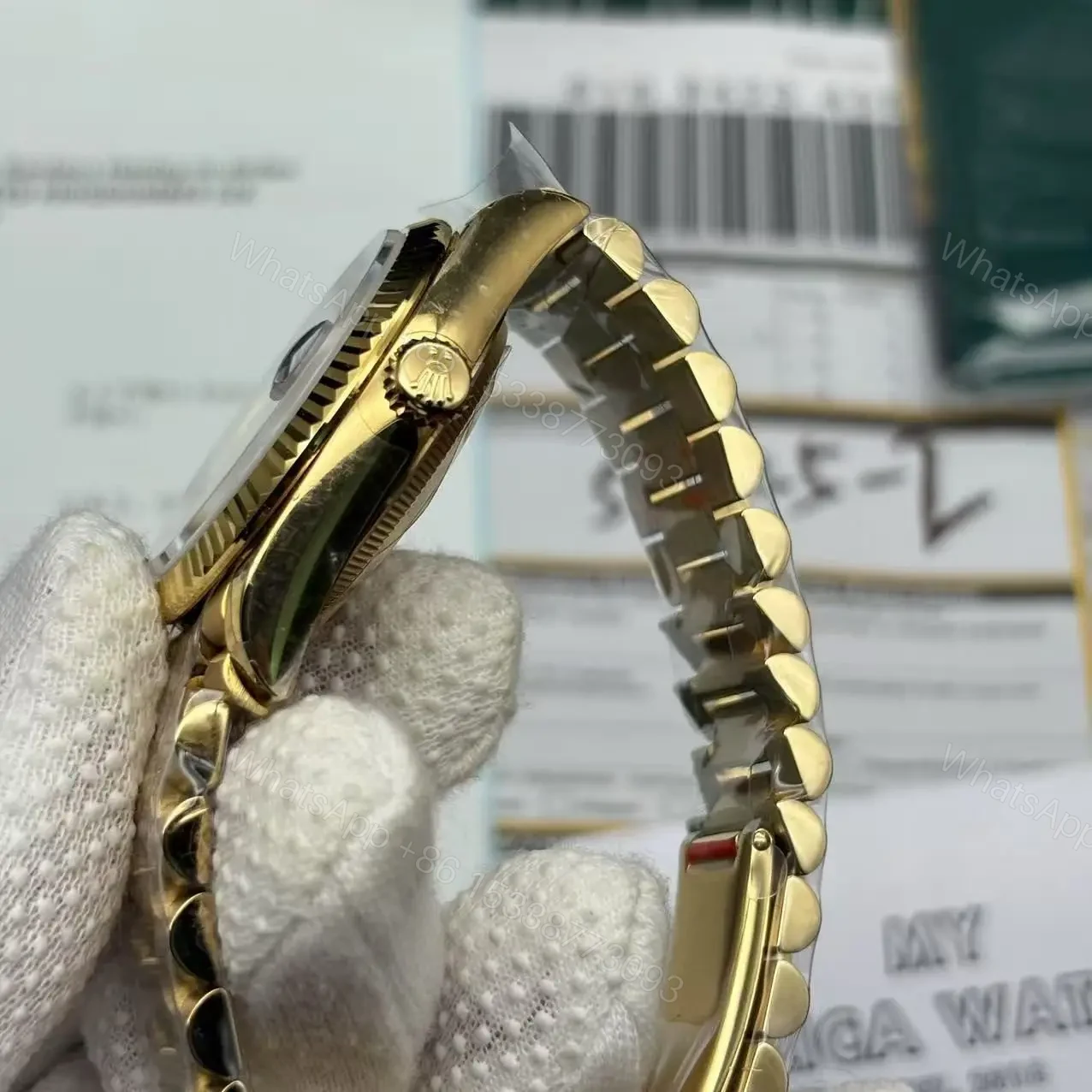 View 7 of Rolex Day Date President Gold Replica – Black Dial