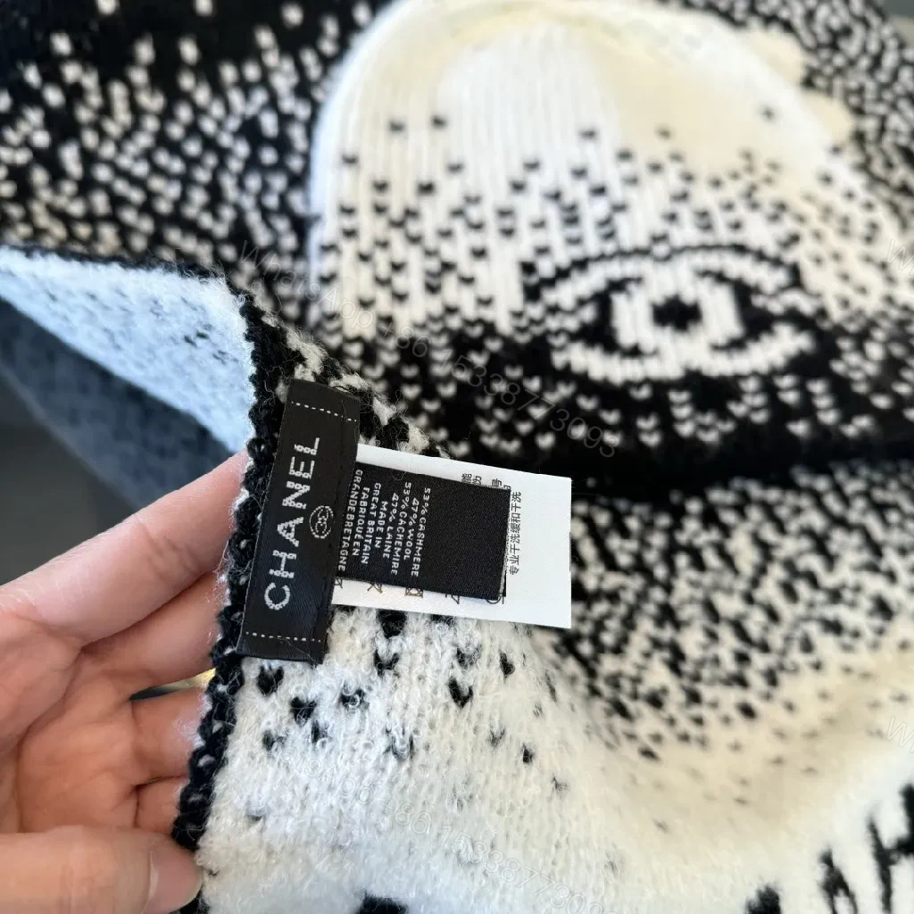 View 4 of Monochrome Luxe Knit Scarf & Beanie Set - Premium Winter