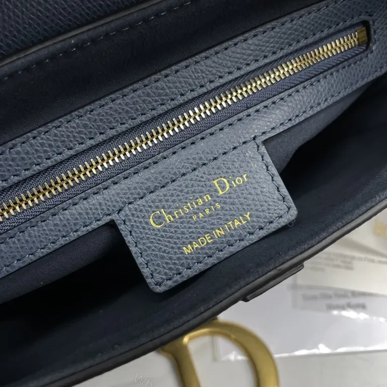 View 2 of Navy Leather Crossbody: Structured, Dior-Inspired Luxury Bag
