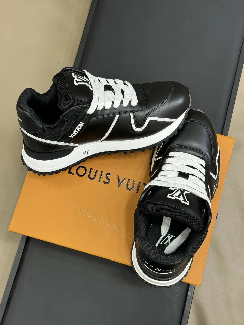 View 3 of Lux Laminated Leather High-Top Sneakers: Designer Comfort