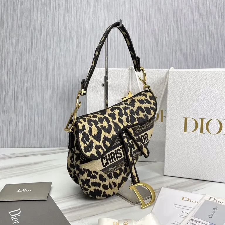View 2 of Leopard-Print Saddle Bag: Luxe, Compact Dior-Style Accessory