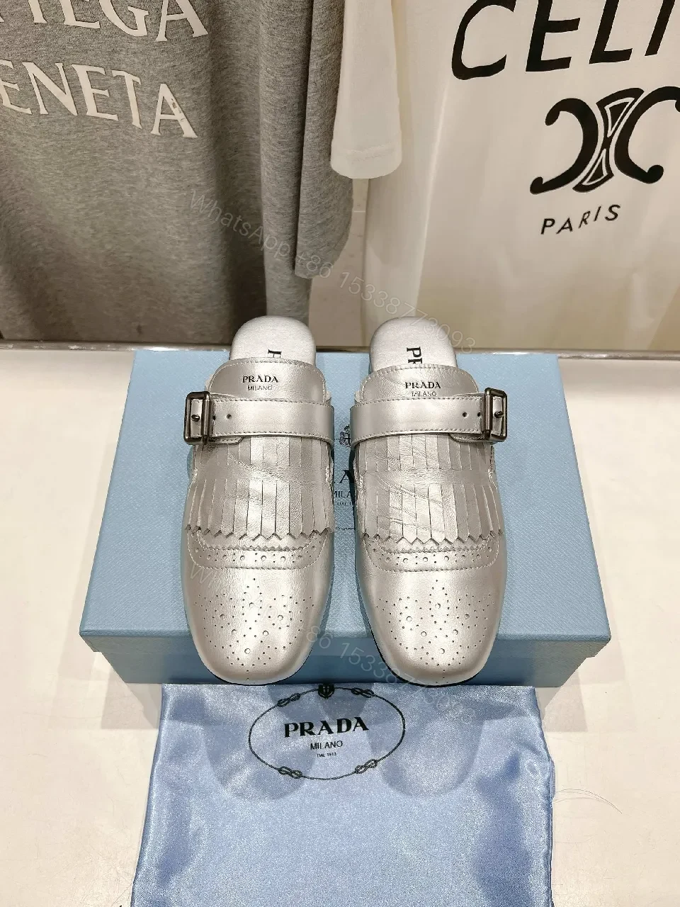 View 2 of Metallic Fringe Slip-Ons: Modern Glam Comfort Shoes