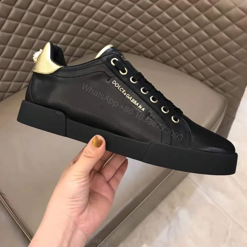 View 2 of DOLCE & GABBANA SNEAKERS PORTFINO IN WHITE LEATHER WITH PERLA LOGATA – DG21