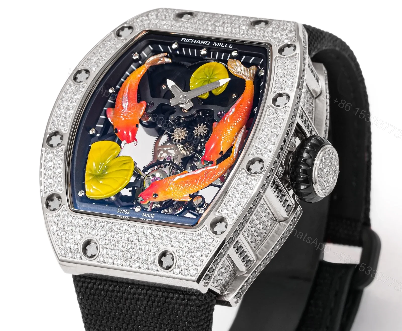 View 3 of Richard Mille RM S10 Koi Tourbillon Red Gold Diamond Artistic Watch RMS10-KOI-01