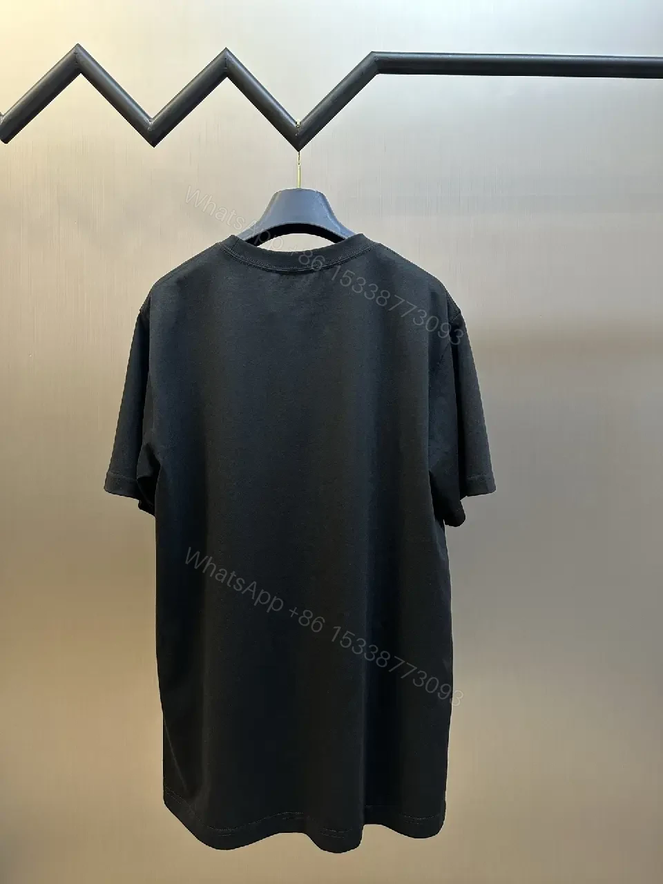 View 5 of Minimalist Black Cotton Tee: Subtle Dior-Inspired Luxury Knit