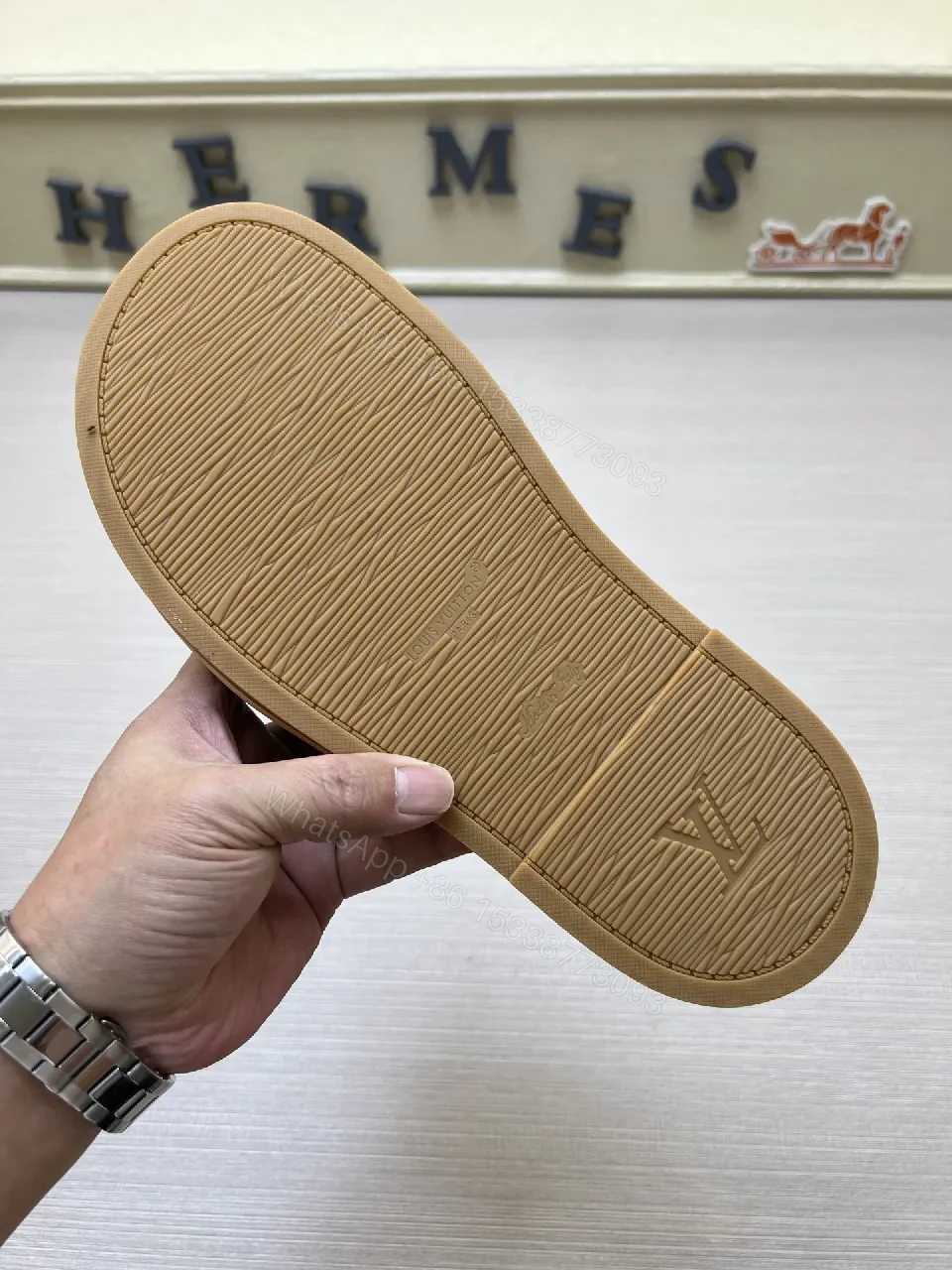 View 7 of Green Monogram Slip-On Sandal with Patterning