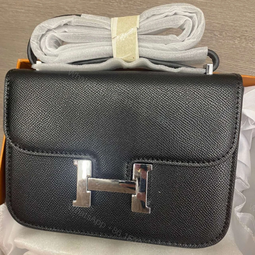 View 3 of Hermes Constance Epsom CK89 Black Silver Hardware 18Cm