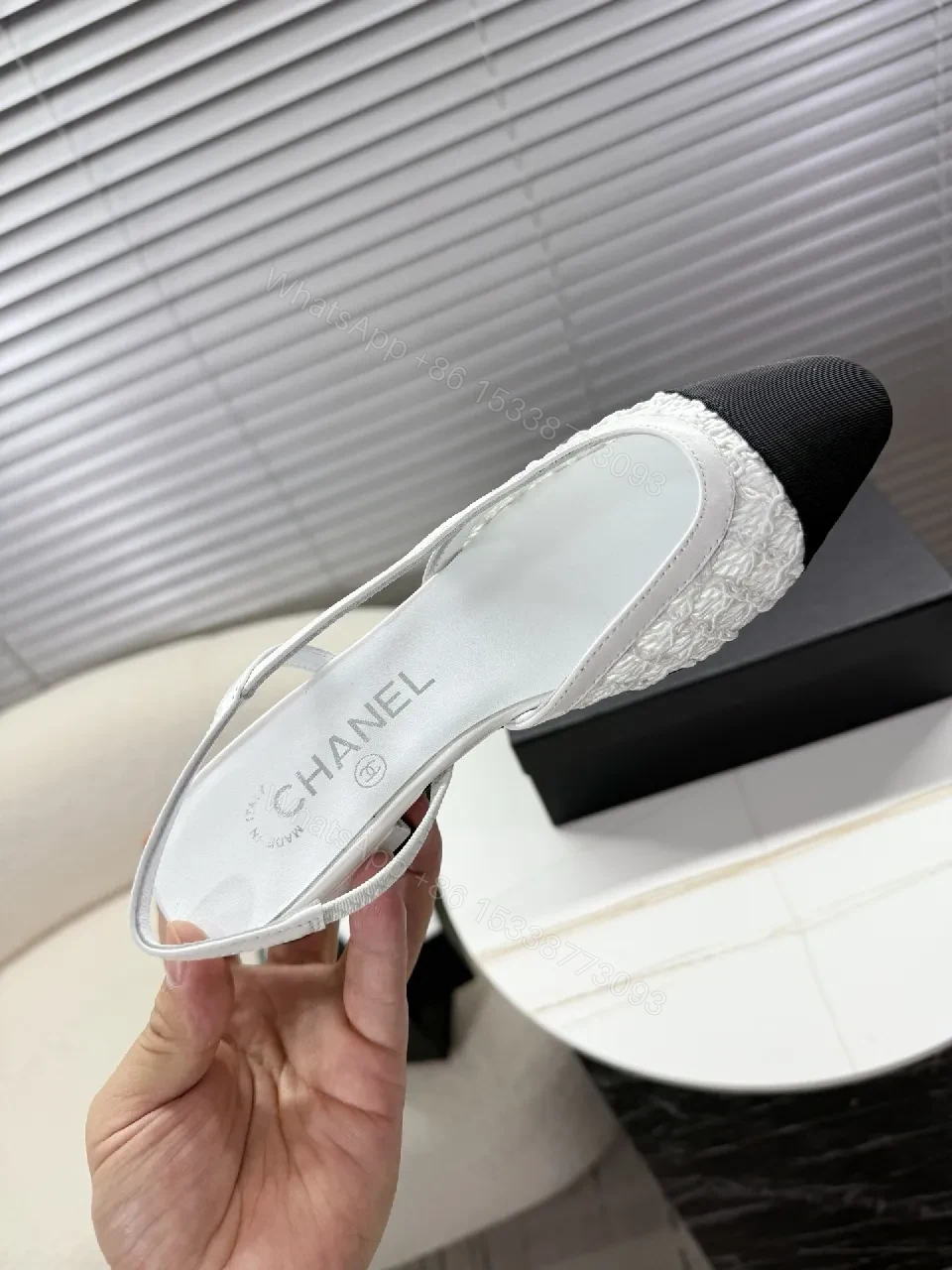 View 4 of Textured Lace Slingback Flats: Luxe Comfort Duo-Tone