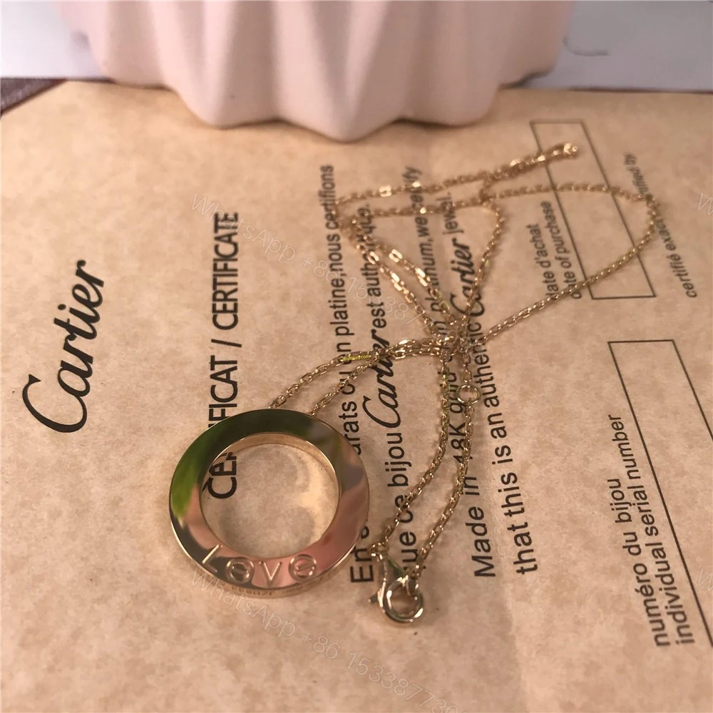 View 2 of Cartier 18K Yellow Gold Love Pendant Necklace Plain