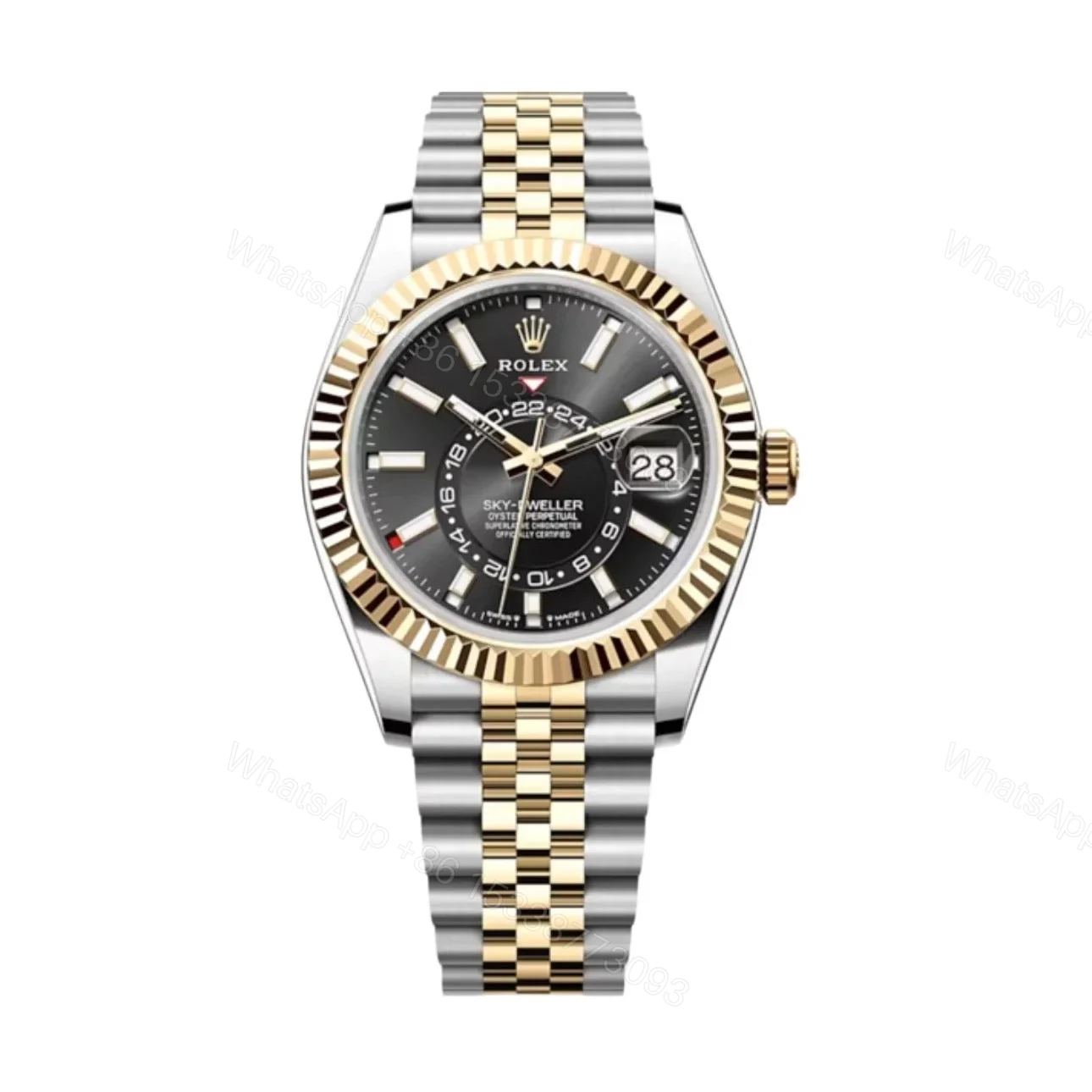 Superclone Rolex Sky-Dweller Bright black Dial 336933 Jubilee — view 1