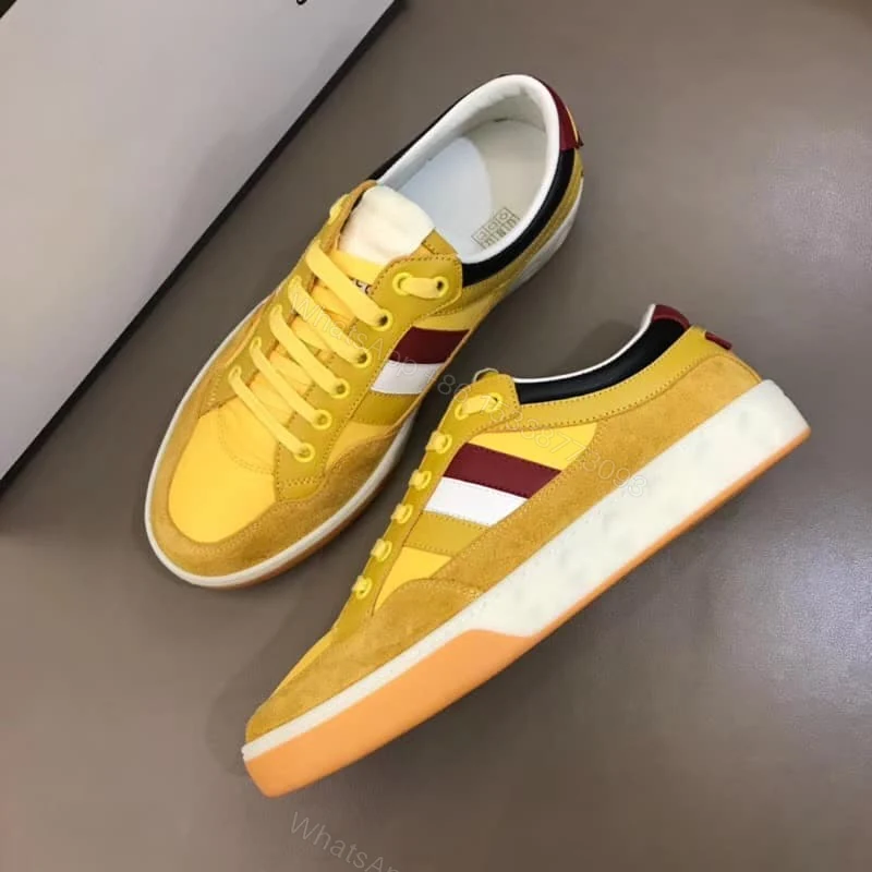 View 8 of GUCCI MEN’S YELLOW LEATHER AND NYLON SNEAKERS – GC63