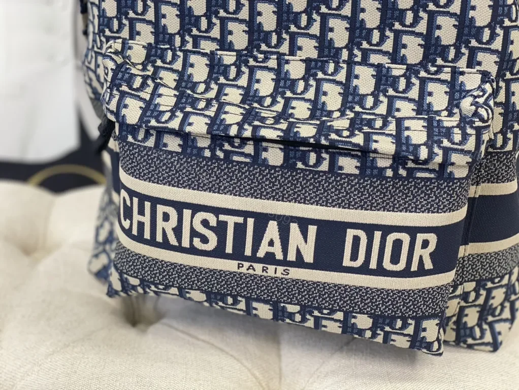 View 6 of Navy Dior Monogram Backpack: Luxe Everyday Carry
