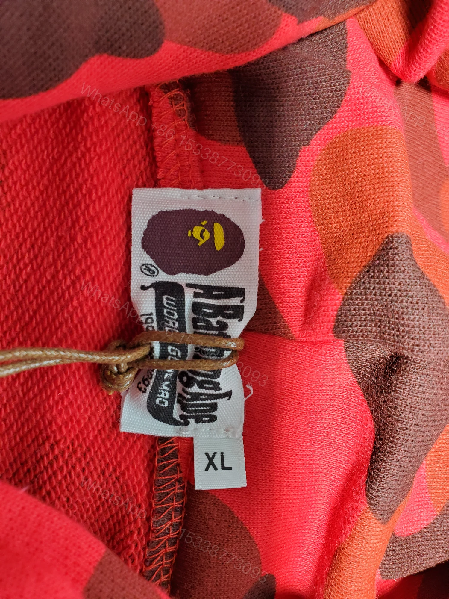 View 2 of BAPE Color Camo Shark Zip Hoodie Red 4580793322511