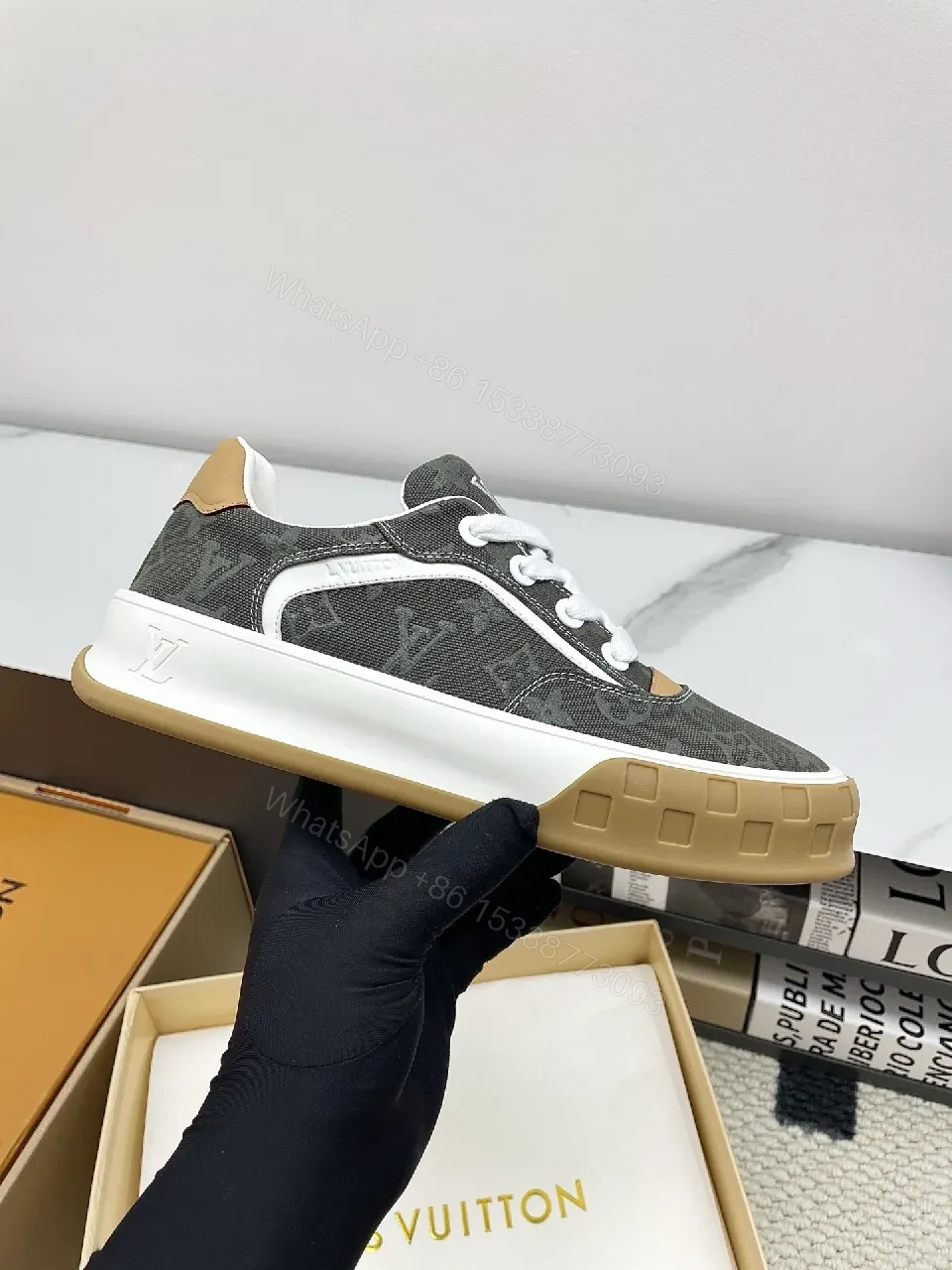 View 9 of Embossed Monogram Sneaker: Luxury Comfort, Durable Style