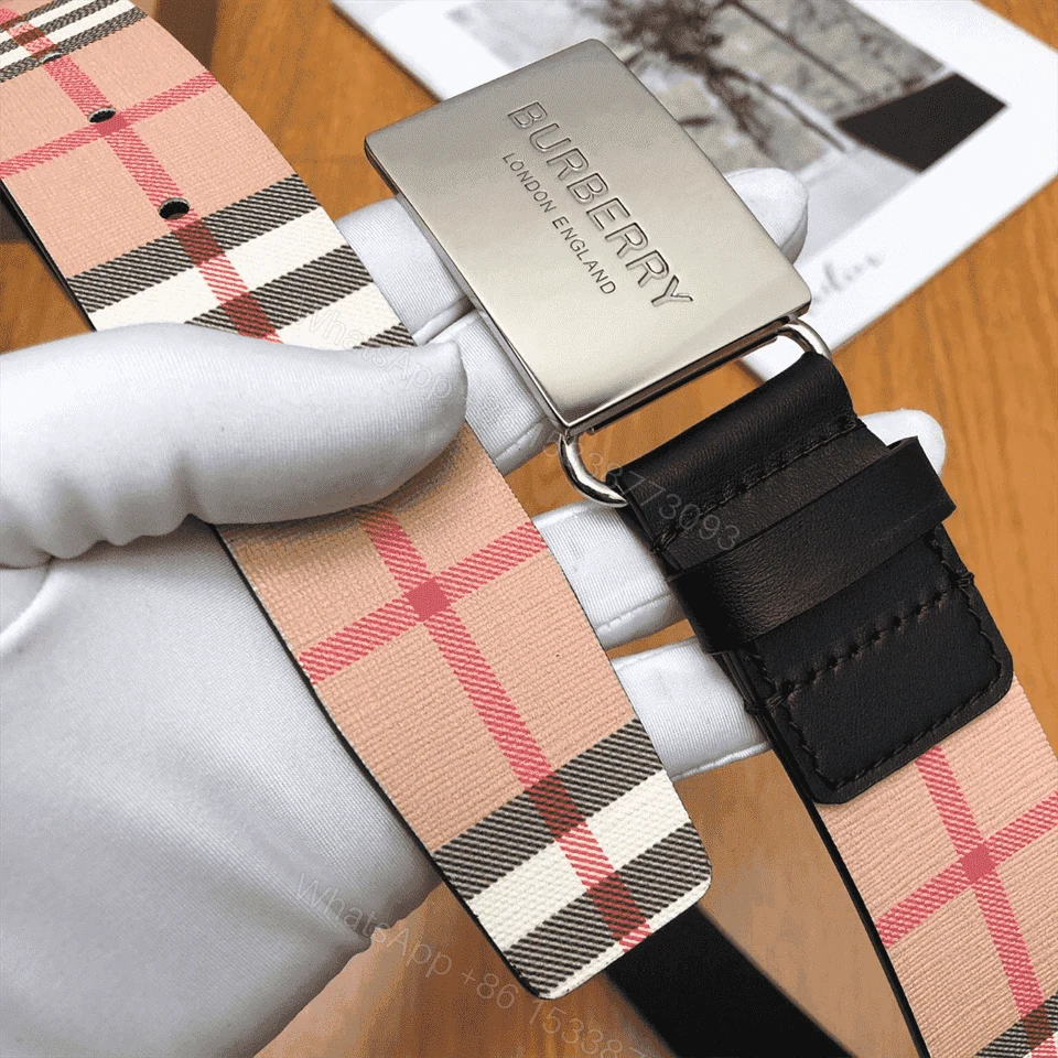 View 5 of BURBERRY PLAQUE BUCKLE VINTAGE CHECK E-CANVAS BELT – B23