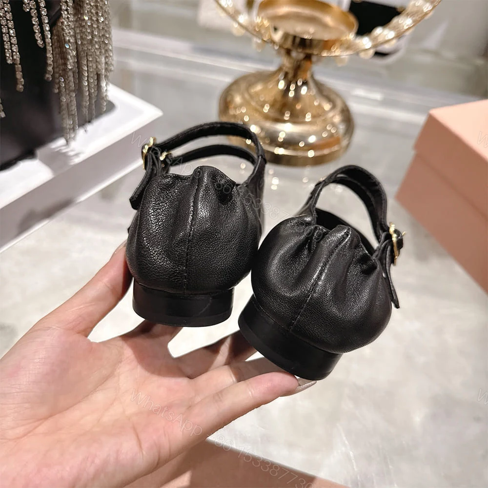 View 8 of MIUMIU Ruched Nappa Leather Ballet Flats 289031