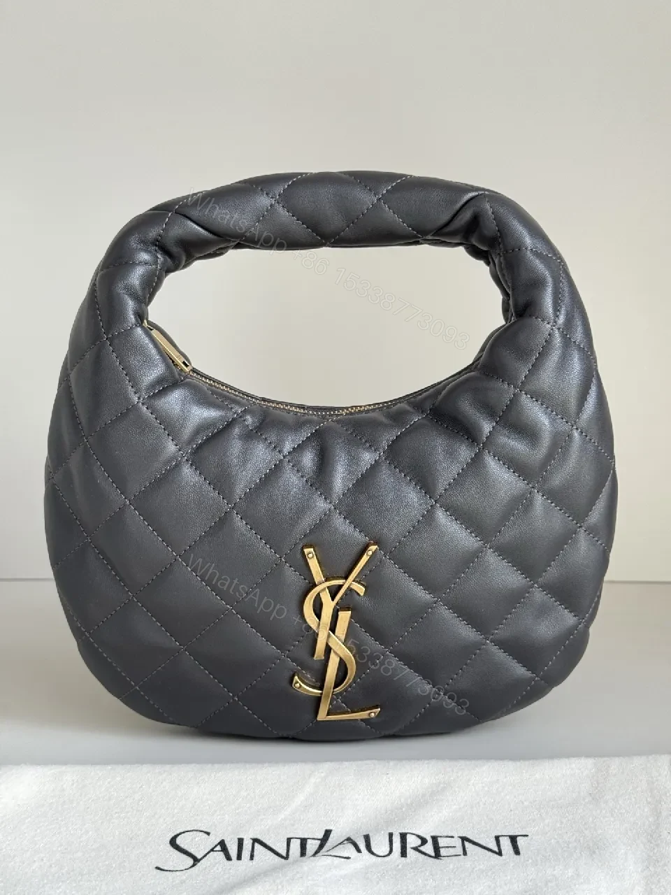 Quilted Mini Bag with Gold Logo – Elegant Everyday Carry — view 1