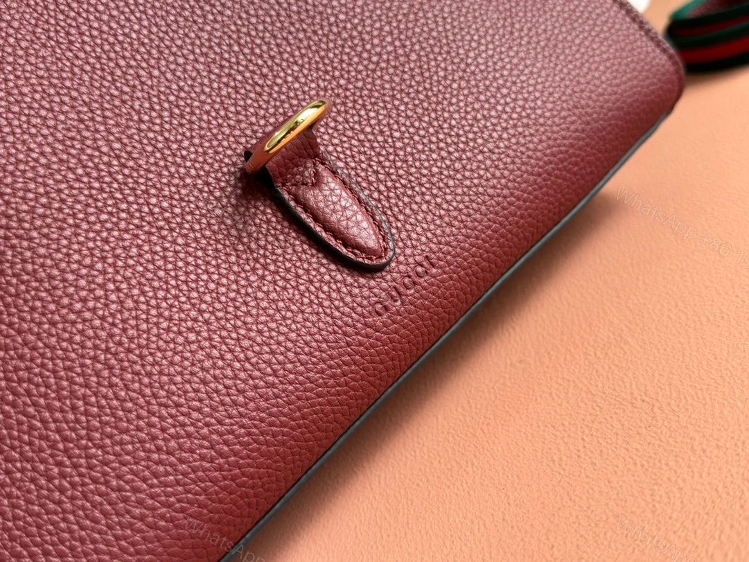 View 3 of SMALL JACKIE TOTE 24 IN BURGUNDY LAMBSKIN