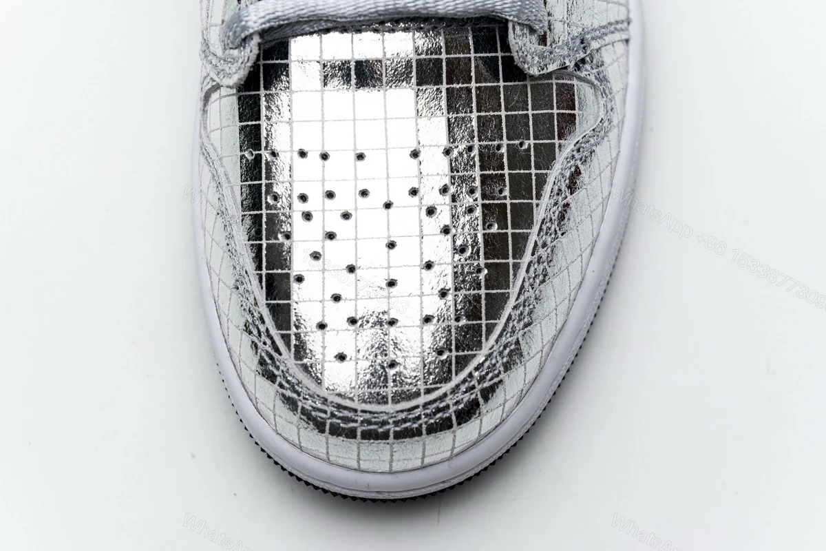 View 8 of Air Jordan 1 Mid SE Disco Metallic Silver (W) CU9304-001