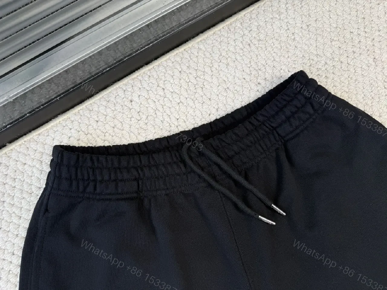 View 3 of Black Cotton Streetwear Shorts, Burberry Logo, London 1856