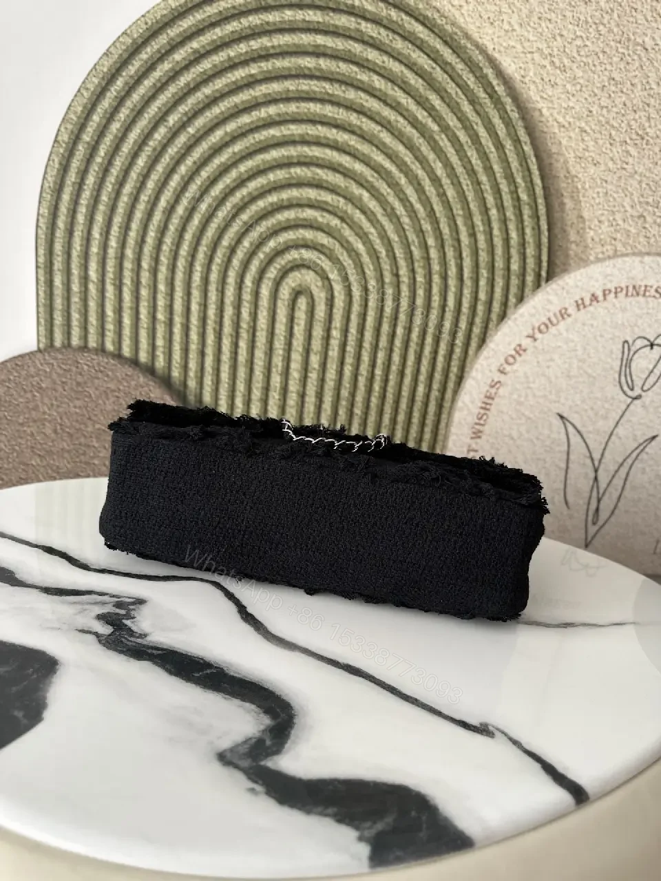 View 3 of Black Lace Wallet Clutch — Elegant Evening Compact, Double-C C hardware