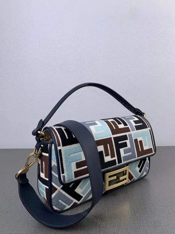 View 6 of Chic Pattern-Block Mini Bag with Luxe Emblem
