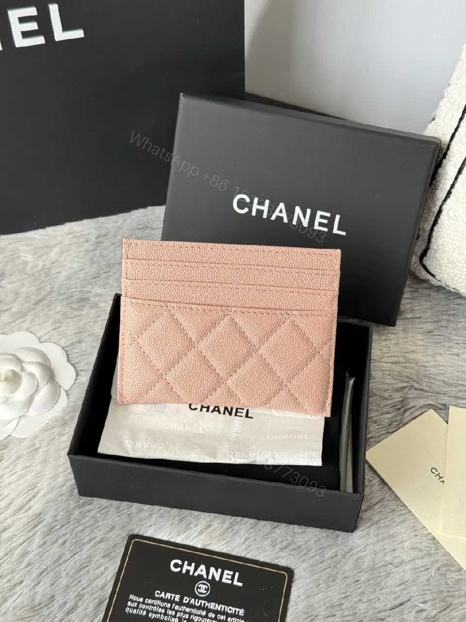 View 9 of Pink Quilted Cardholder: Compact Luxury Leather